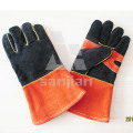 Double Palm Schwarz Orange Leder Ab / Bc Grade Schweißschutzhandschuh